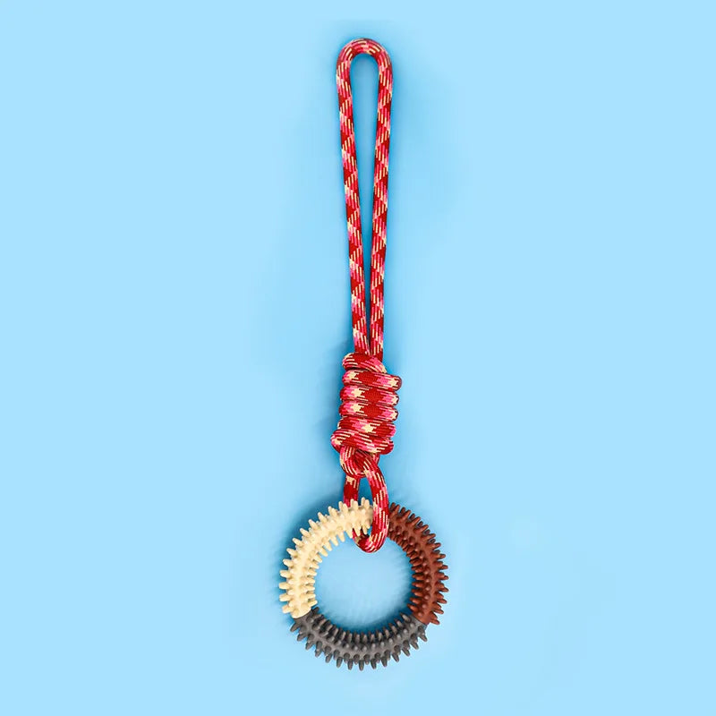 Supet Interactive Training Pet Toy Ring Spiked Ring Dog Teeth Cleaning Pet Supplies
