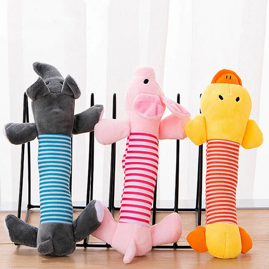 Funny Pet Dog Squeak Toys Pet Puppy Chew Squeaker Squeaky Plush Sound Toy Cute Animal Design Toys For Small Medium Large Dogs