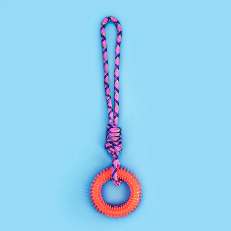 Supet Interactive Training Pet Toy Ring Spiked Ring Dog Teeth Cleaning Pet Supplies